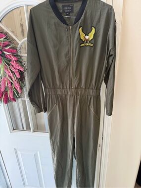 Rare Red Fox Premium Collection Wings of Gold Green Military-Style Jumpsuit